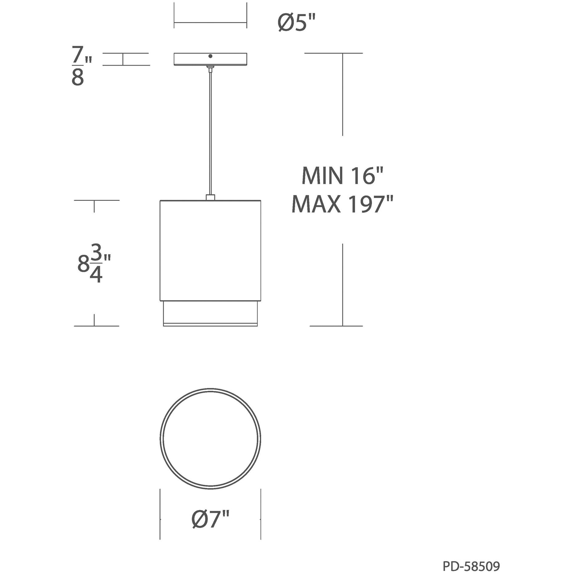 Cloak LED 6.75 inch White Pendant Ceiling Light in 4000K, dweLED