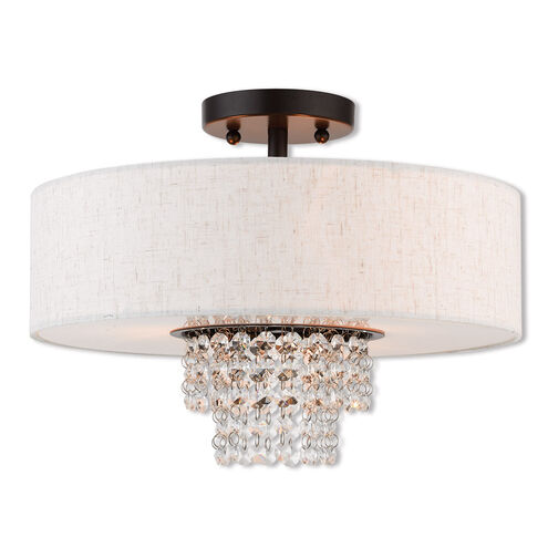 Carlisle 3 Light 15 inch English Bronze Semi-Flush Mount Ceiling Light