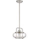 Trilogy 1 Light 10 inch Brushed Nickel Mini Pendant Ceiling Light