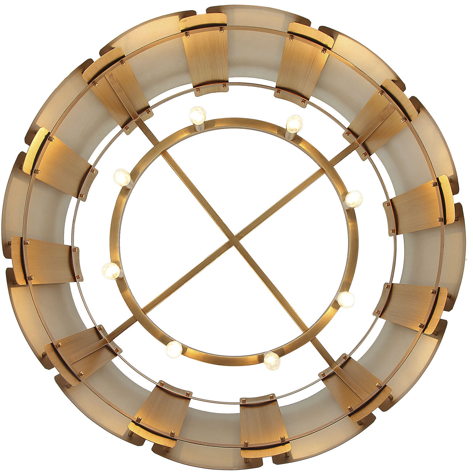 Peep Show 8 Light 32 inch Sunwashed Silver and Brushed Sienna Pendant Ceiling Light