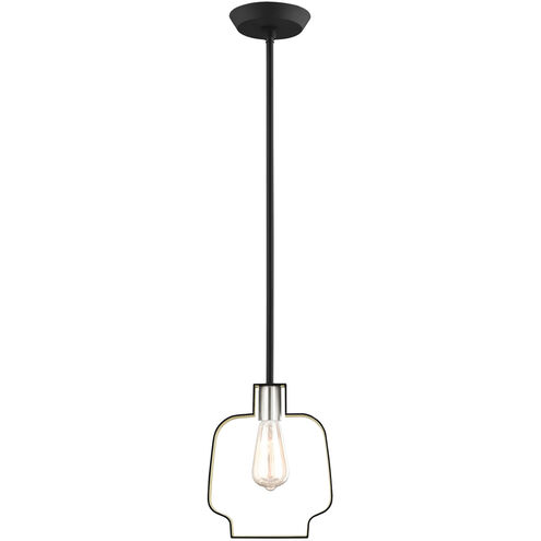 Meadowbrook 1 Light 8 inch Black with Brushed Nickel Accents Pendant Ceiling Light