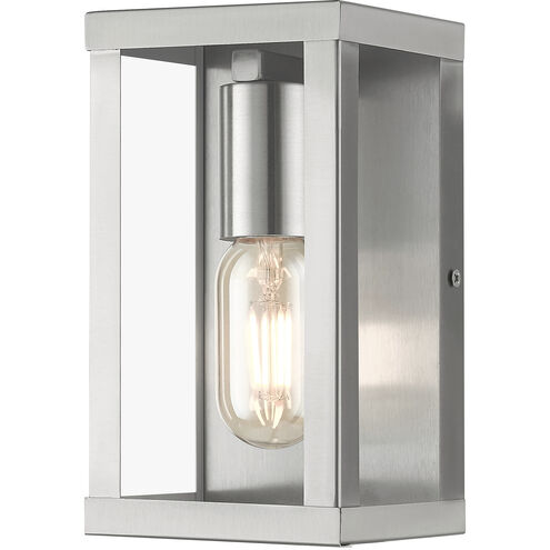 Gaffney 1 Light 8 inch Brushed Nickel Outdoor Wall Lantern, Small