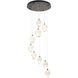 Chrysalis 9 Light 20.5 inch Oil Rubbed Bronze Pendant Ceiling Light in White Crystal, Small