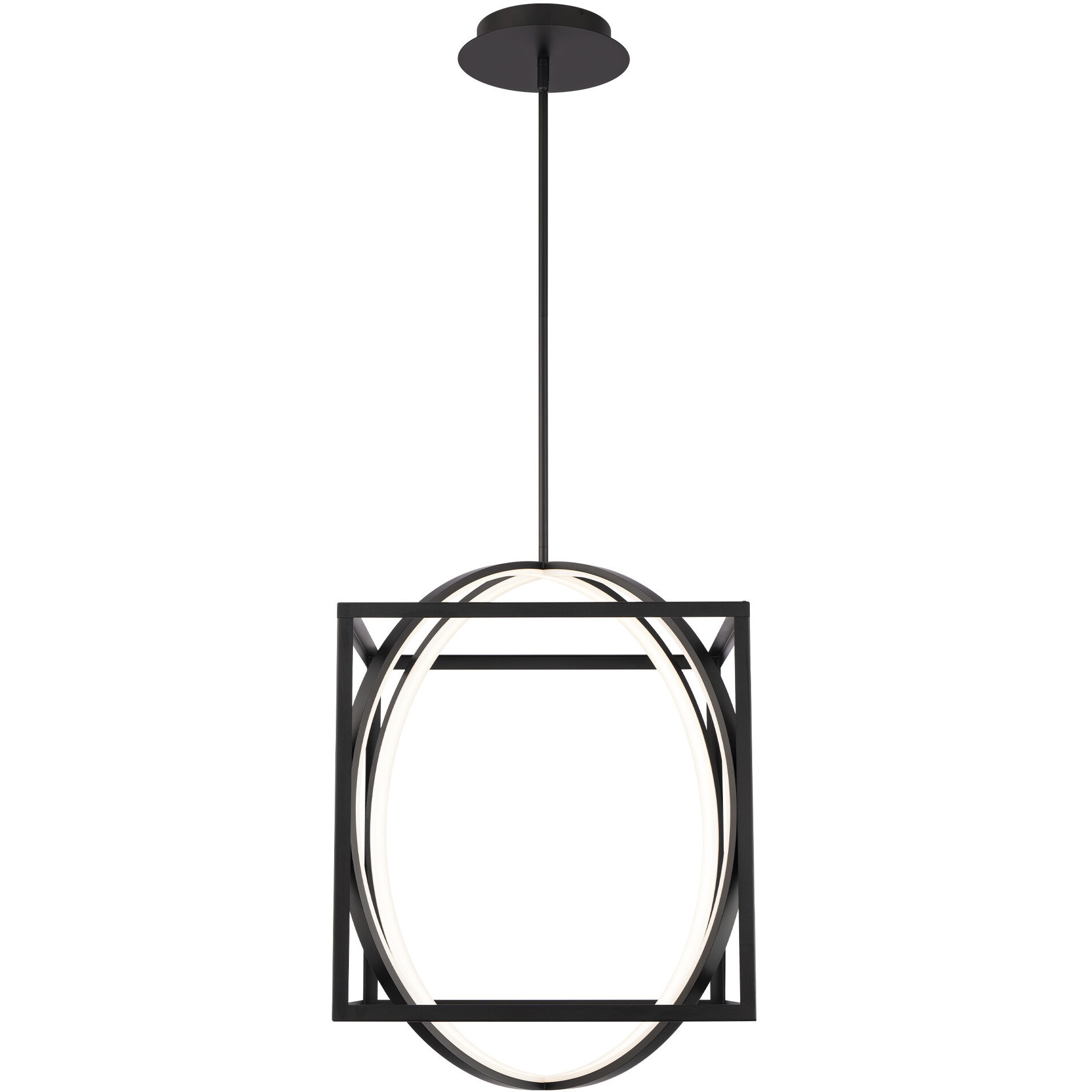 Geometrix LED 18.88 inch Black Pendant Ceiling Light, dweLED