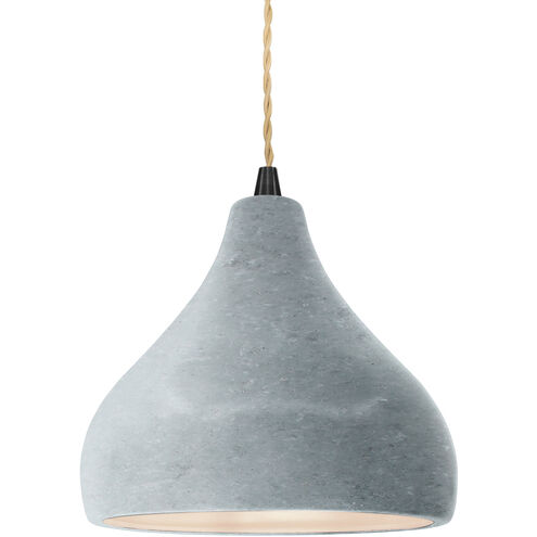 Radiance LED 8 inch Matte Black and Concrete Pendant Ceiling Light
