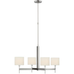 Ray Booth Brontes LED 40 inch Polished Nickel Four Arm Chandelier Ceiling Light, Large