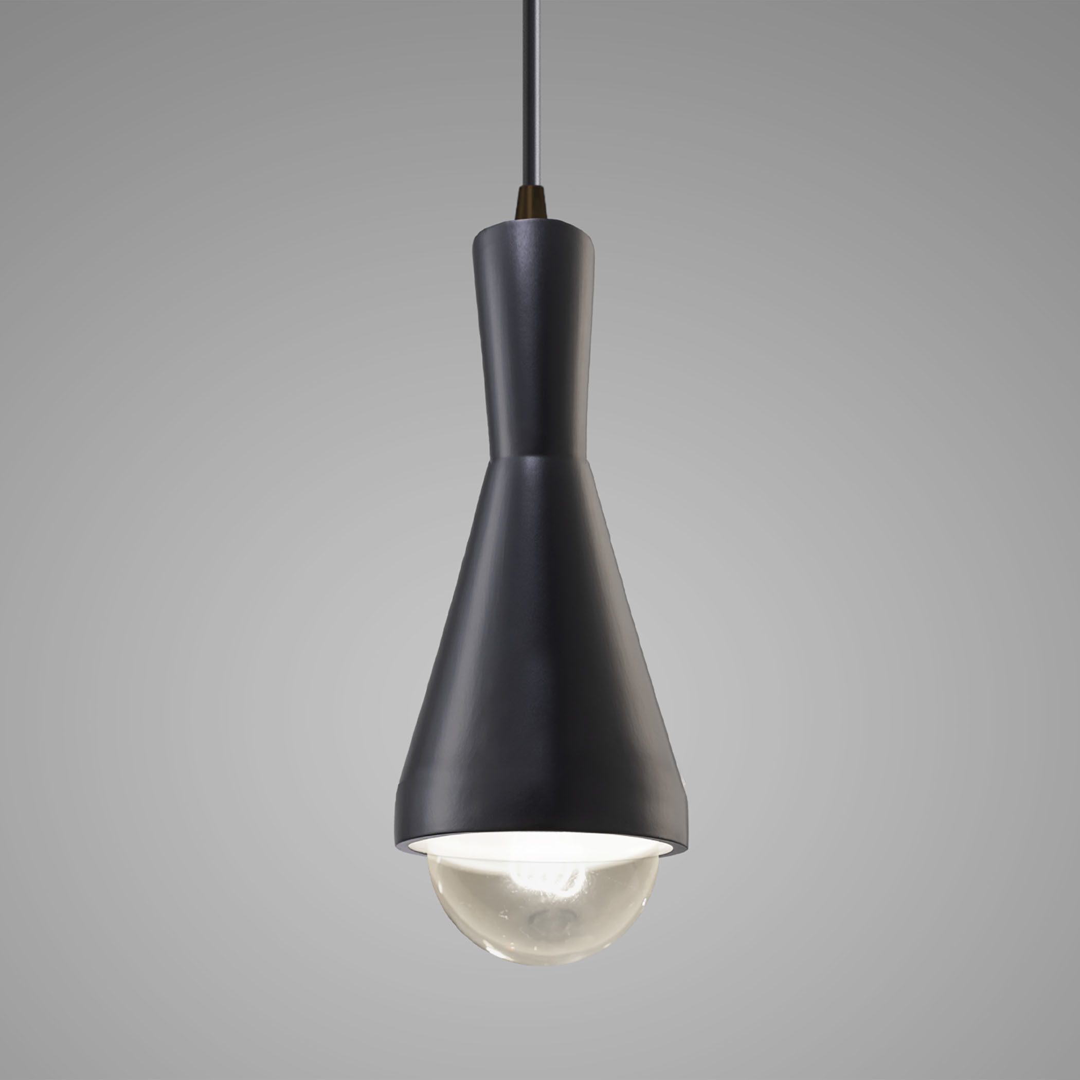 Radiance Collection LED 5 inch Carbon Matte Black with Dark Bronze Pendant Ceiling Light