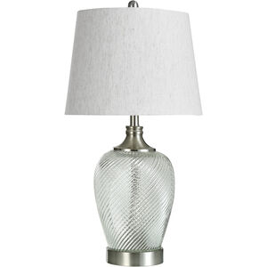 Elyse 29 inch 150.00 watt Clear Glass/Silver Table Lamp Portable Light