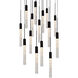Magic LED 23 inch Black Multi-Light Pendant Ceiling Light in 15, Round