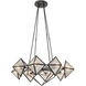 Cairo 8 Light 30 inch Ribbed Glass/Urban Bronze Chandelier Ceiling Light