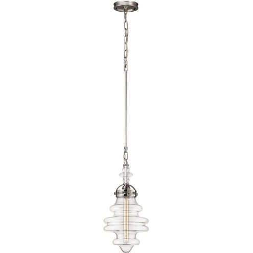Gramercy 1 Light 10 inch Polished Nickel with Clear Mini Pendant Ceiling Light