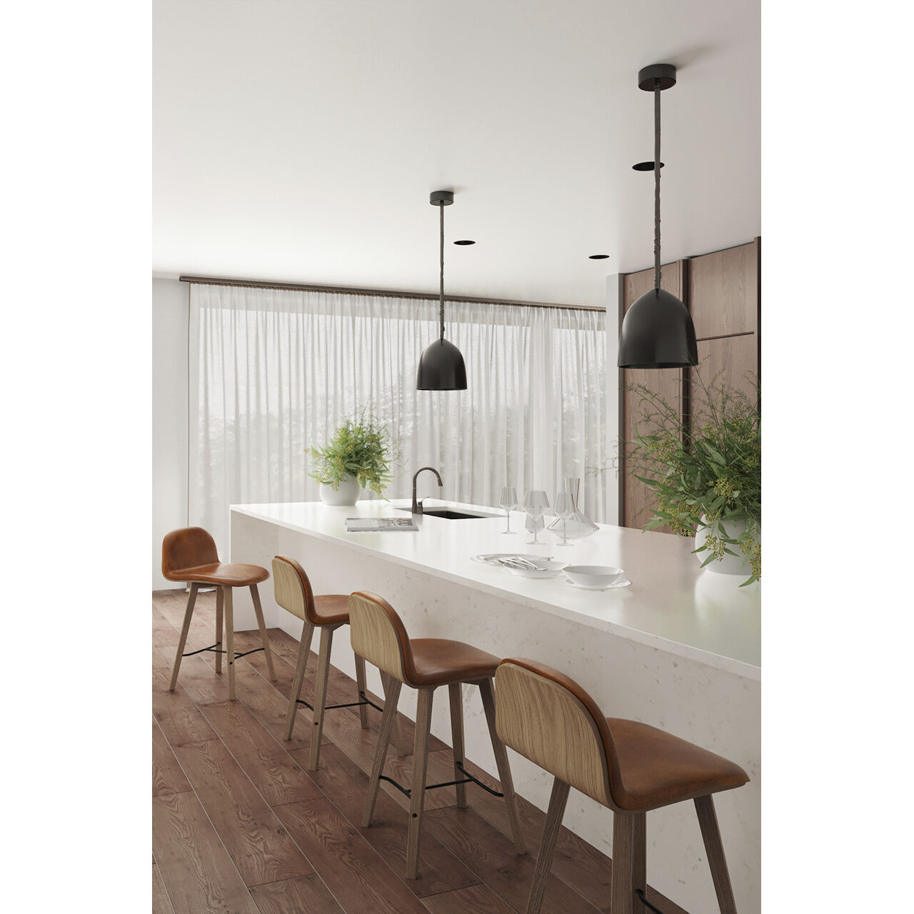 Napoli 34 inch Brown Counter Stool