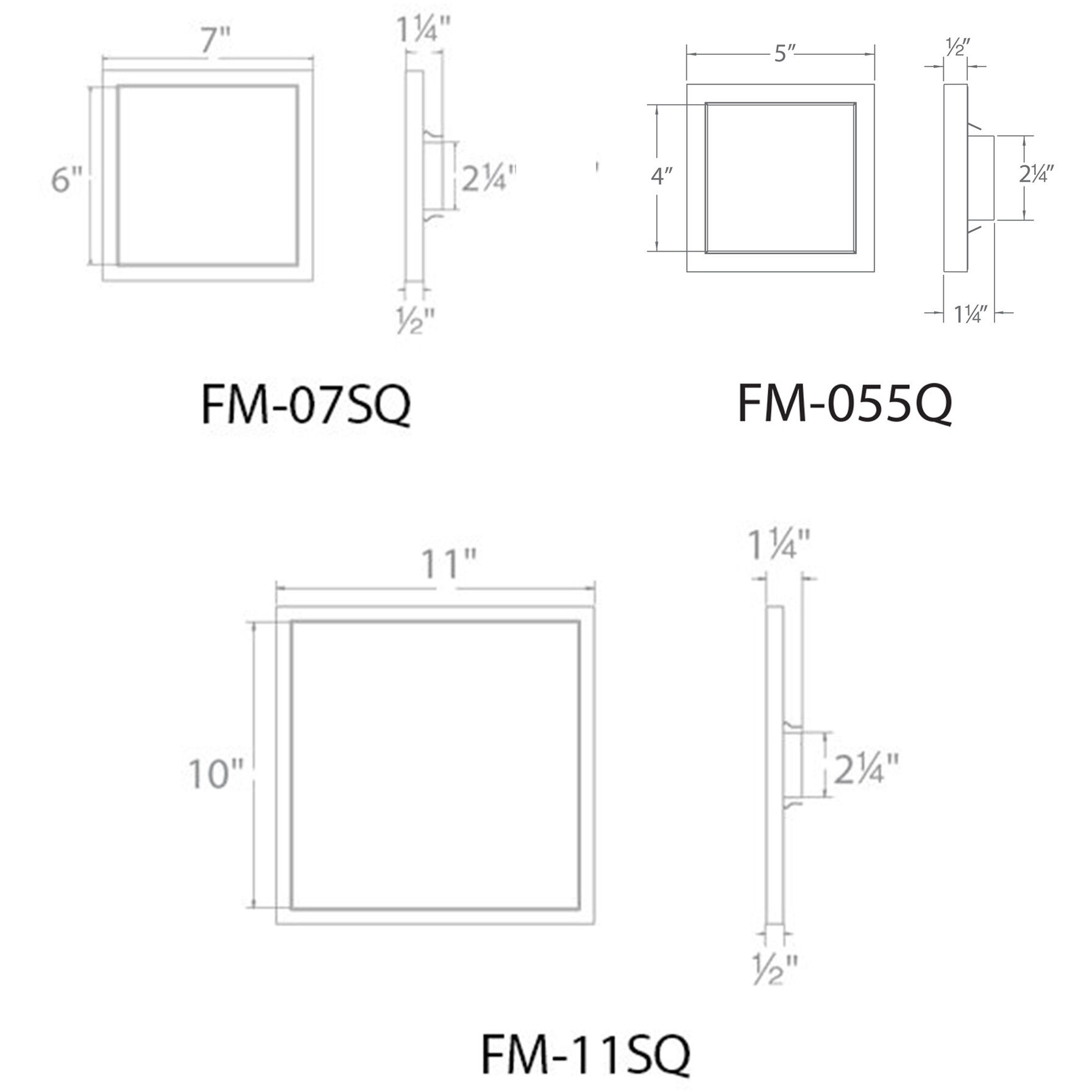 Square LED 7 inch White Flush Mount Ceiling Light in 3000K, WAC Limited