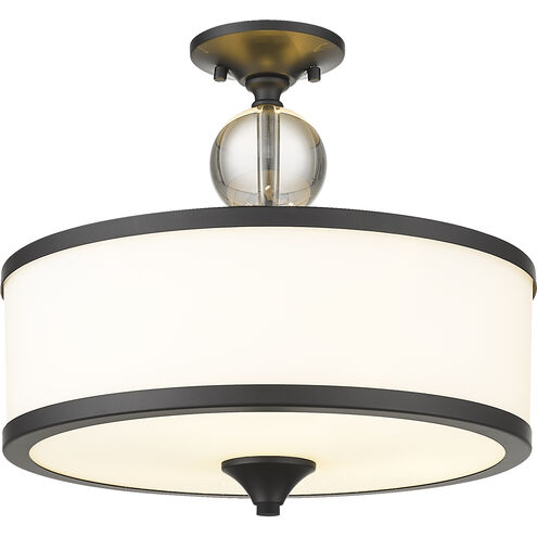Cosmopolitan 3 Light 15.75 inch Matte Black Semi Flush Mount Ceiling Light