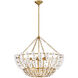 Azalea 12 Light 36 inch Distressed Brass Chandelier Ceiling Light, Single Tier