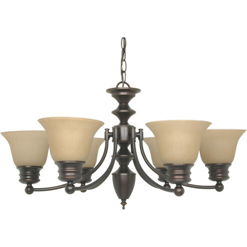 Empire 6 Light 26 inch Mahogany Bronze Chandelier Ceiling Light