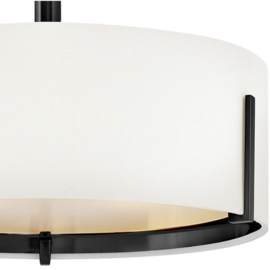 Halle 3 Light 14.5 inch Black Semi-flush Mount Ceiling Light