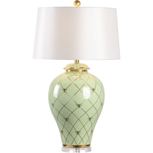 Shayla Copas 33 inch 100.00 watt Pistachio Glaze/Metallic Gold/Clear Table Lamp Portable Light