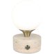 Abril 8.25 inch Travertine and Brass Rechargeable LED Accent Lamp Portable Light