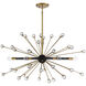 Ariel 6 Light 37 inch Como Black with Gold Linear Chandelier Ceiling Light, Oval