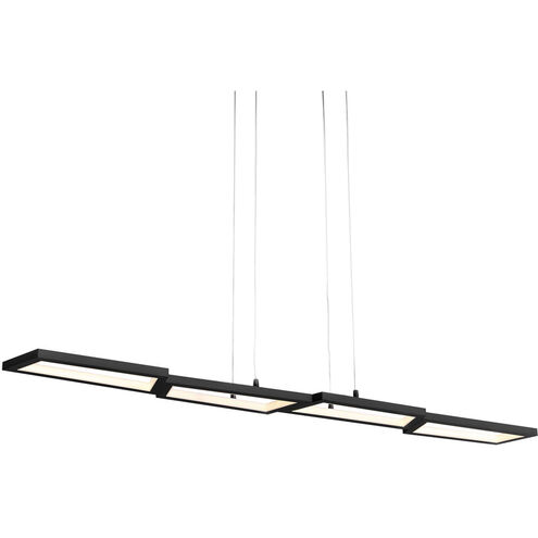 Geo LED 7 inch Black Pendant Ceiling Light, Linear