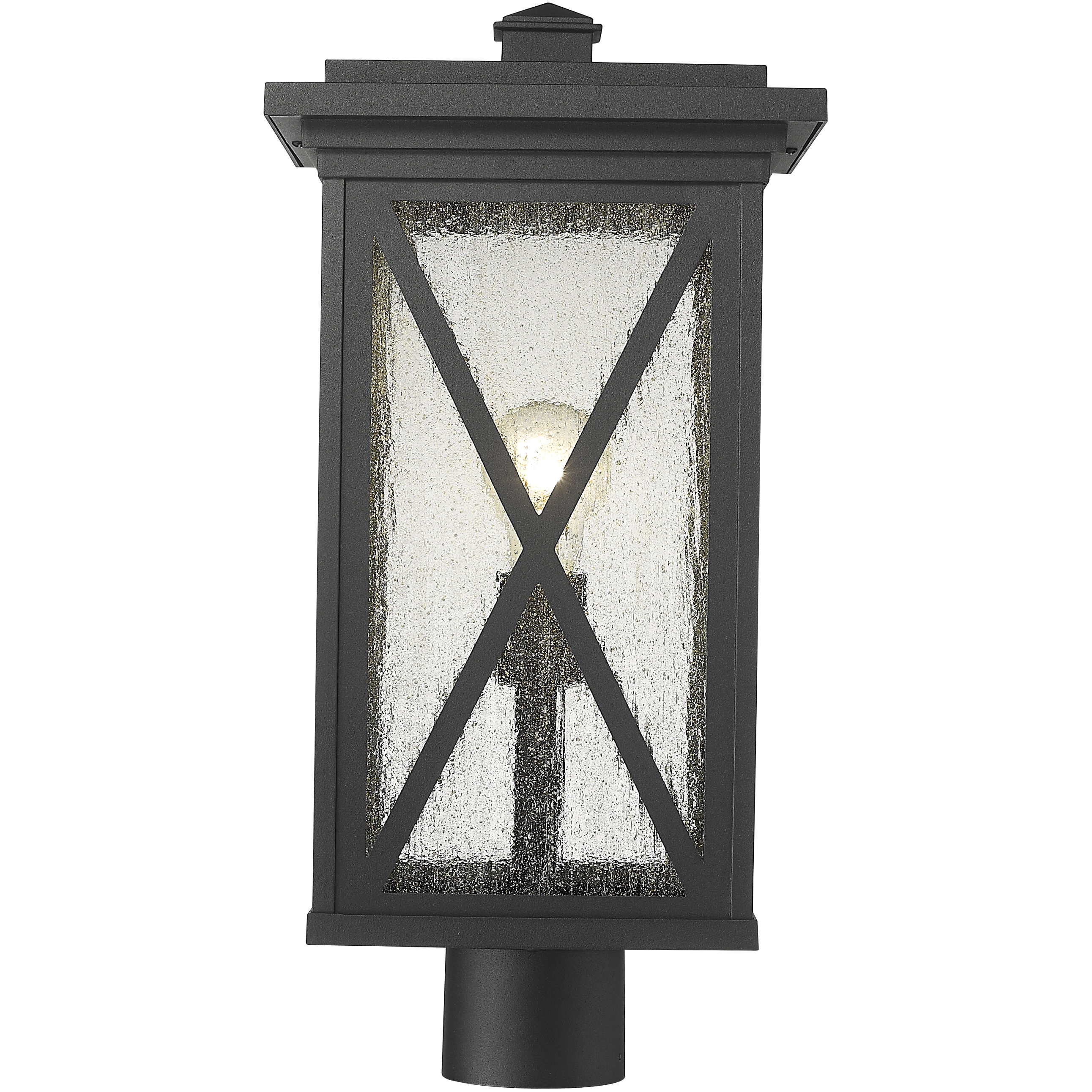 Brookside 1 Light 19.5 inch Black Outdoor Post Mount Fixture