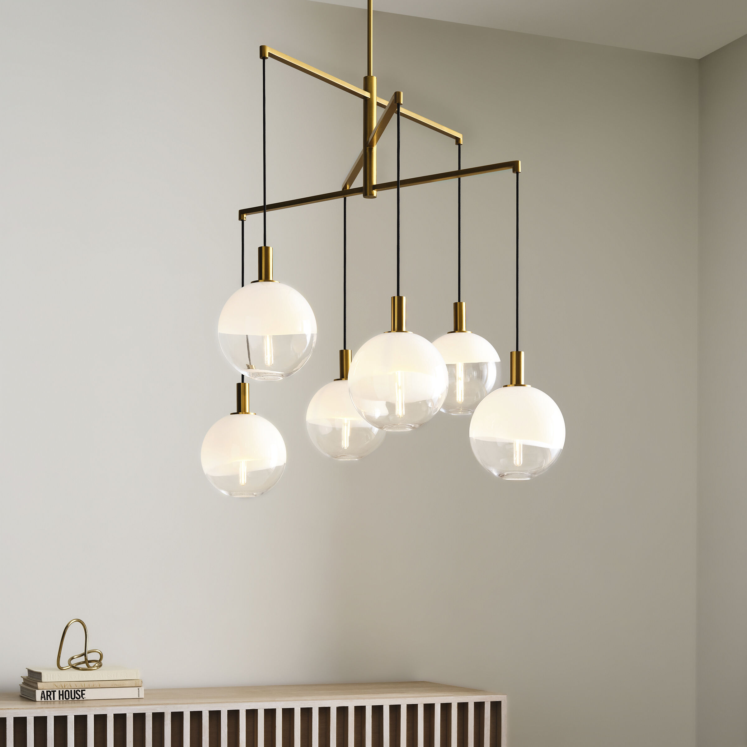 Sean Lavin Torian 6 Light 39.75 inch Burnished Brass Chandelier Ceiling Light