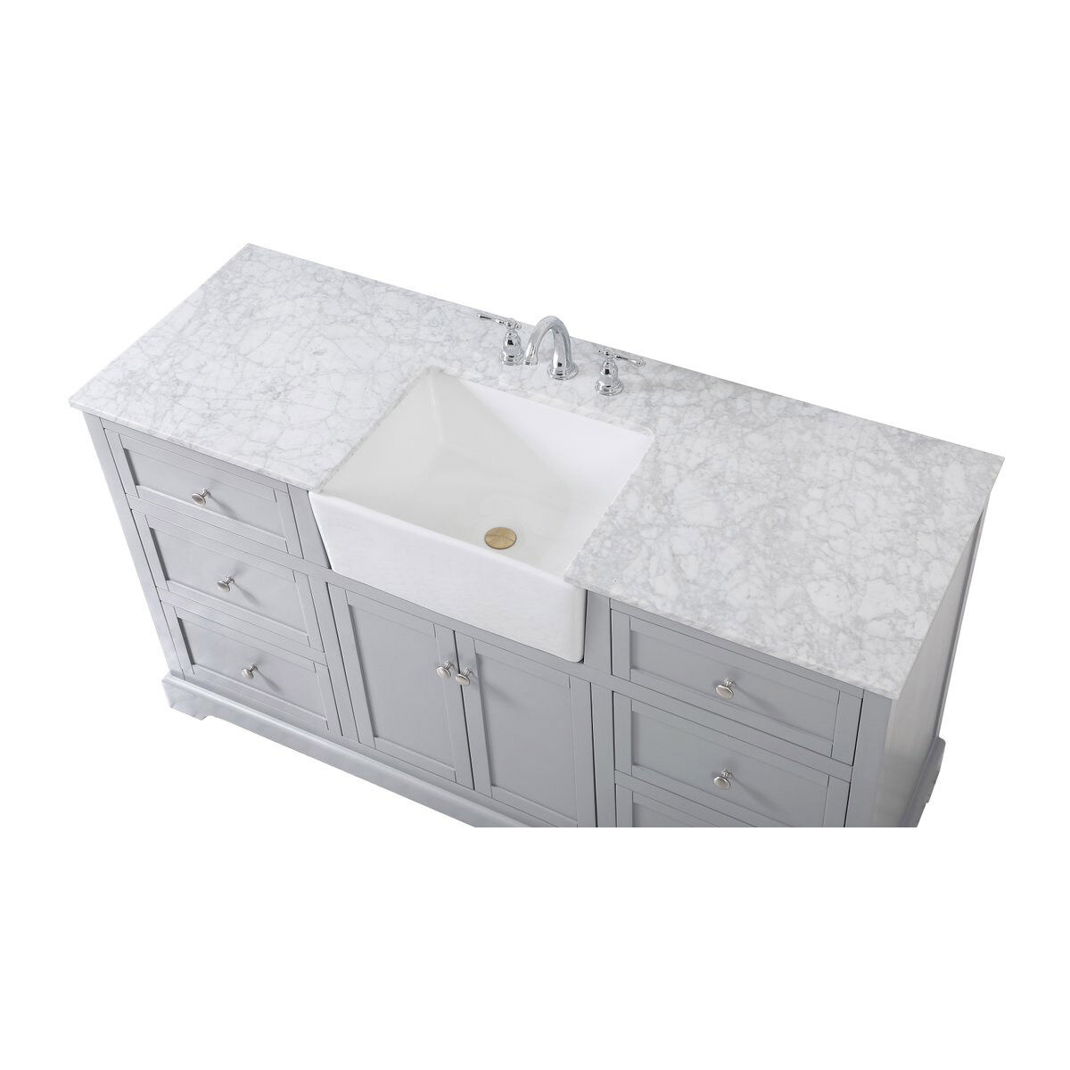 Franklin 60 X 22 X 35 inch Grey Bathroom Vanity Cabinet