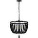 Bridget LED 16 inch Matte Black Pendant Ceiling Light, Beaded