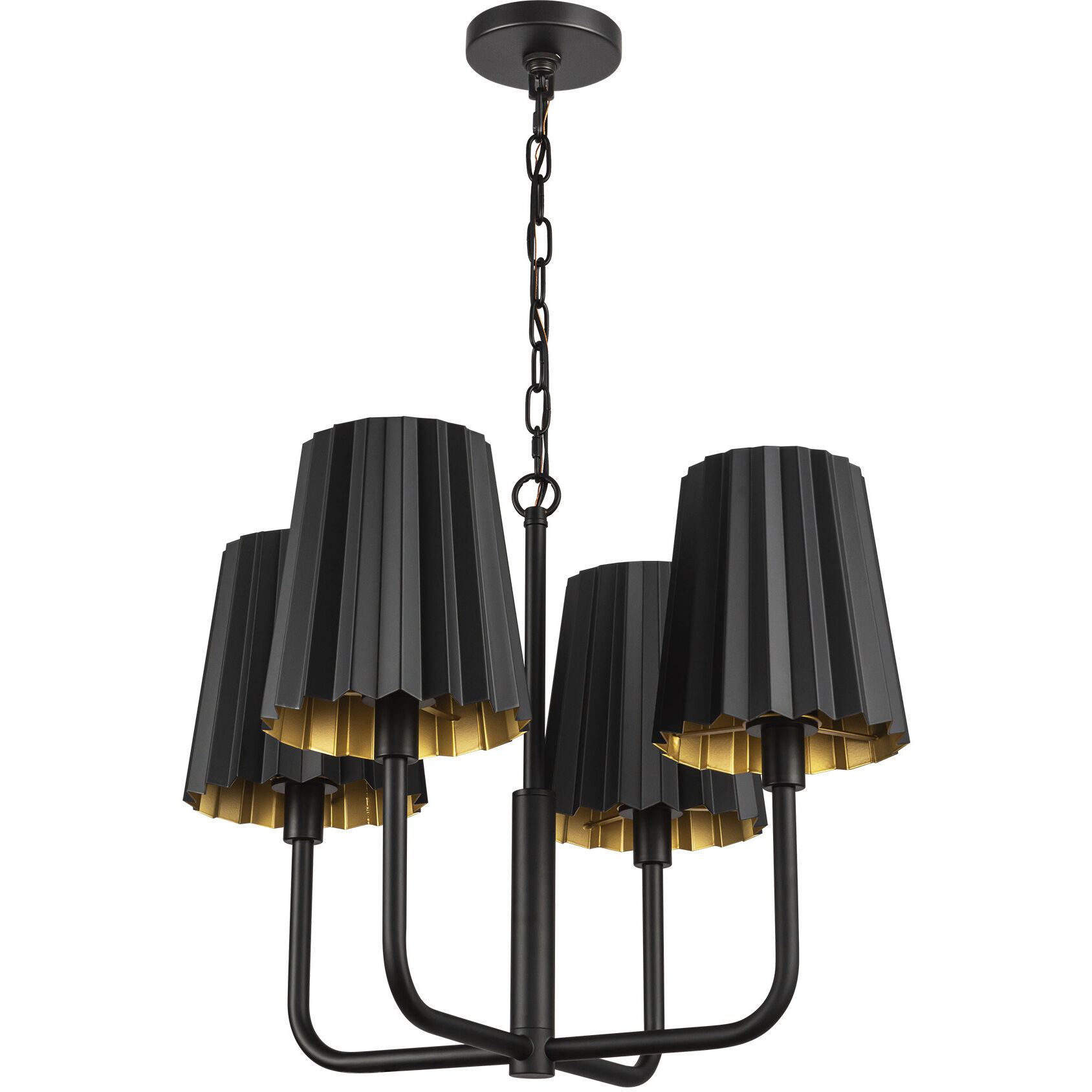 Alora Mood Plisse 4 Light 22.5 inch Matte Black Chandelier Ceiling Light