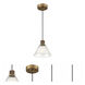 Port Nine LED 8 inch Antique Brushed Brass Pendant Ceiling Light