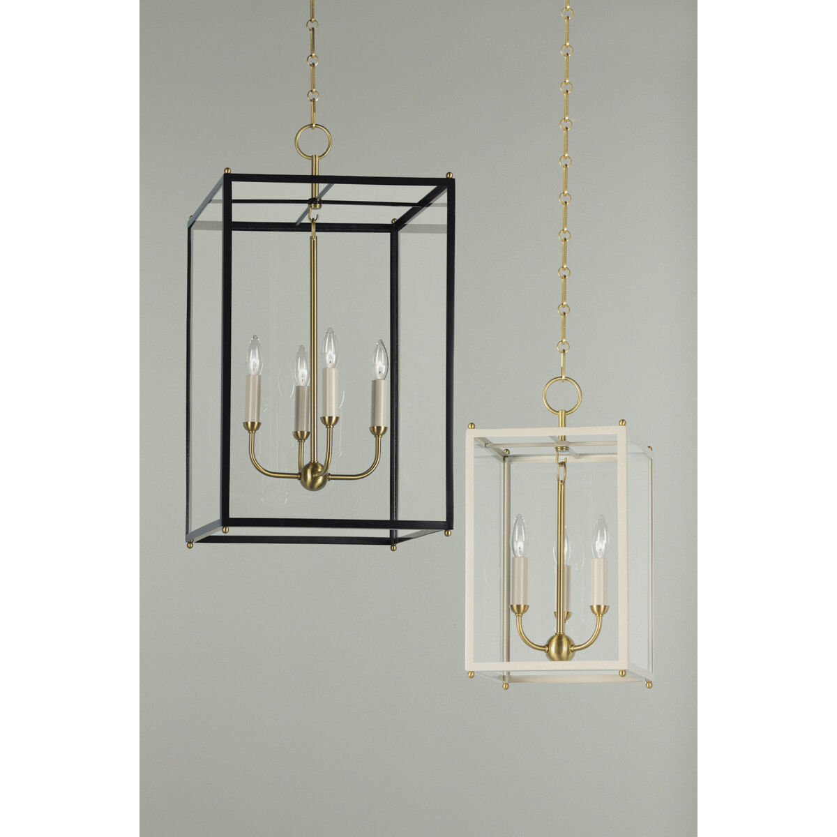Chaselton 3 Light 10 inch Aged Brass/Off White Hanging Lantern Ceiling Light