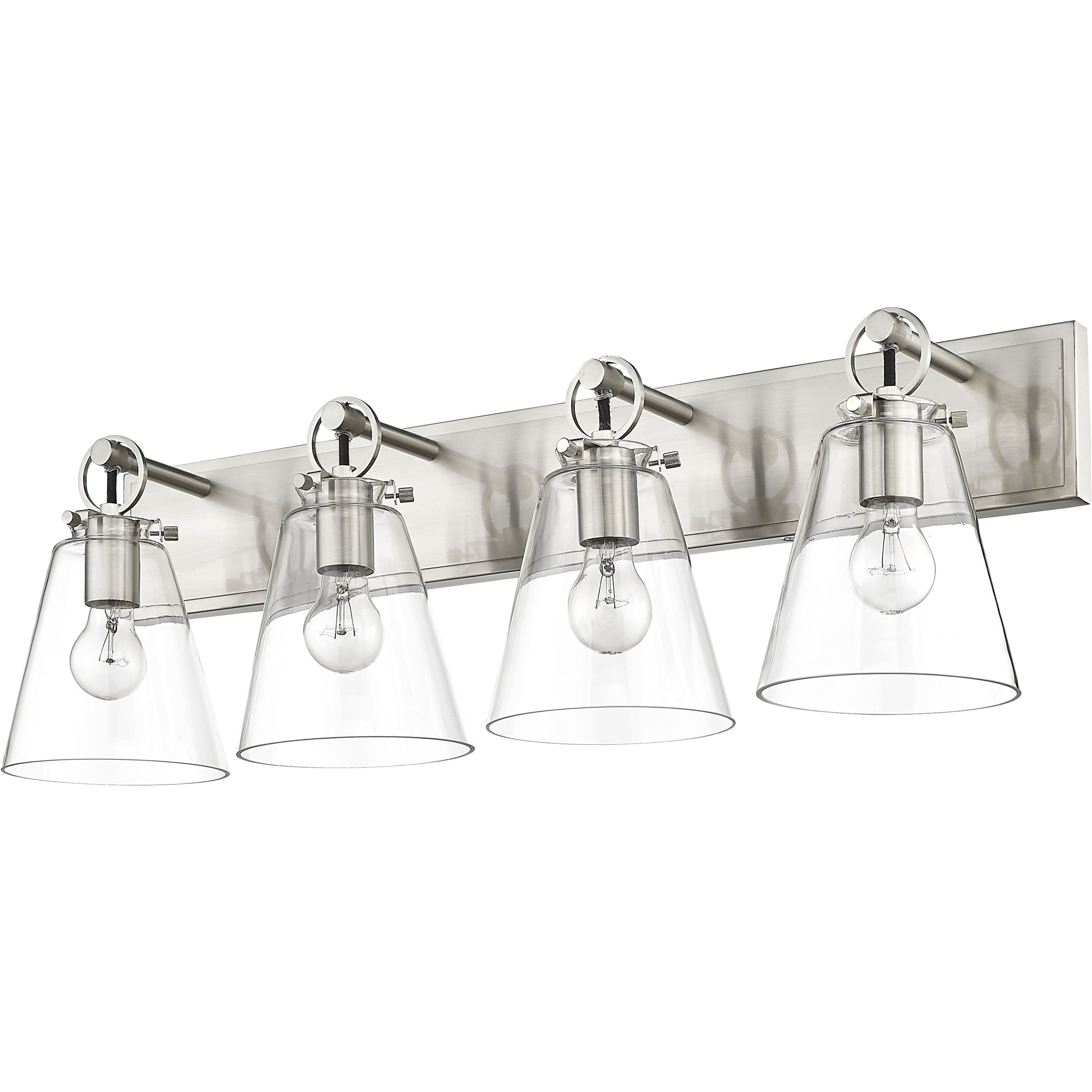 Harper 4 Light 31.25 inch Brushed Nickel Vanity Wall Light in Brushed Aluminum