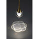 Georgia LED 4 inch Antique Brushed Brass and Crystal Clear Pendant Ceiling Light