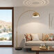 Half Dome 92 inch 14 watt Weathered Brass and Black Arc Floor Lamp Portable Light in Weathered Brass Steel