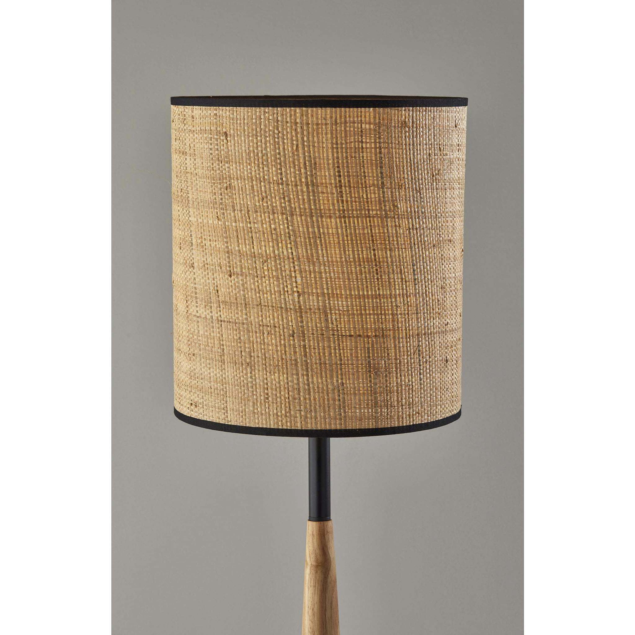 Cayman 63 inch 150.00 watt Black / Natural Wood Floor Lamp Portable Light