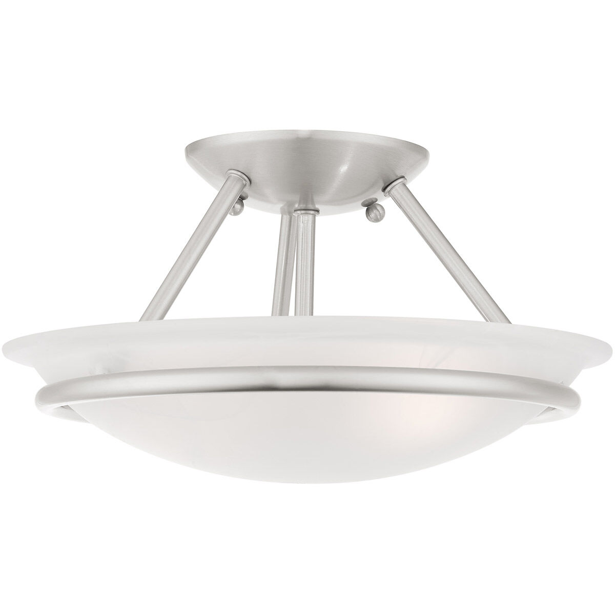 Newburgh 2 Light 12 inch Brushed Nickel Semi-Flush Mount Ceiling Light