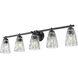 Andree 5 Light 40 inch Matte Black Bathroom Vanity Wall Light
