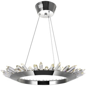Arctic Queen LED 24 inch Polished Nickel Up Chandelier Ceiling Light