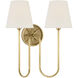 Chapman & Myers Polaris LED 15 inch Antique-Burnished Brass Double Sconce Wall Light