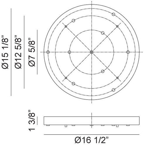 Leo 16 inch Oxidized Rose Multi Ceiling Canopy Ceiling Light
