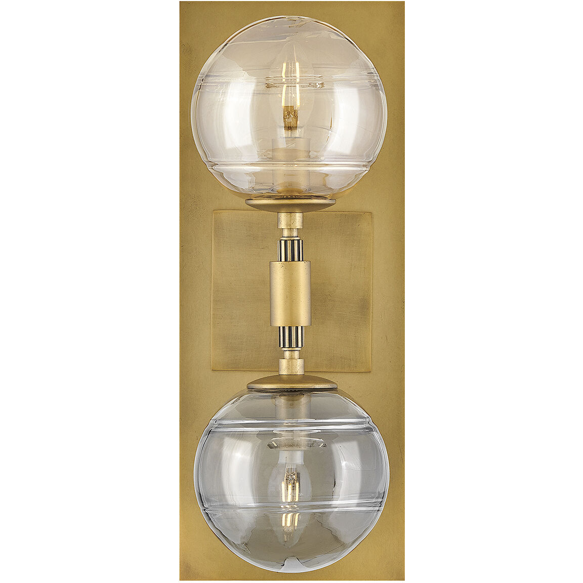 Oberon 2 Light 7 inch Heritage Brass Sconce Wall Light