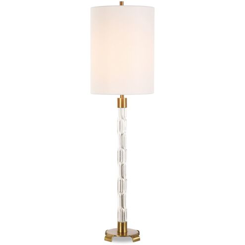 York 36.75 inch 150.00 watt Crystal and Antique Brass Buffet Lamp Portable Light