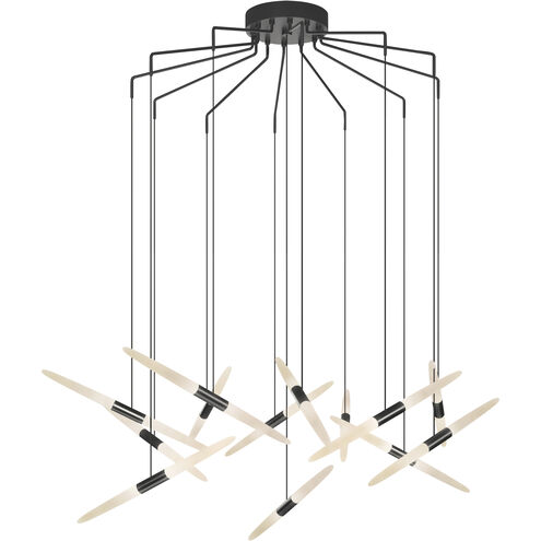 Ballet LED 27.25 inch Satin Black Chandelier Ceiling Light