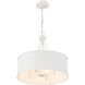 Traditional 4 Light 18 inch Bisque White Pendant Ceiling Light
