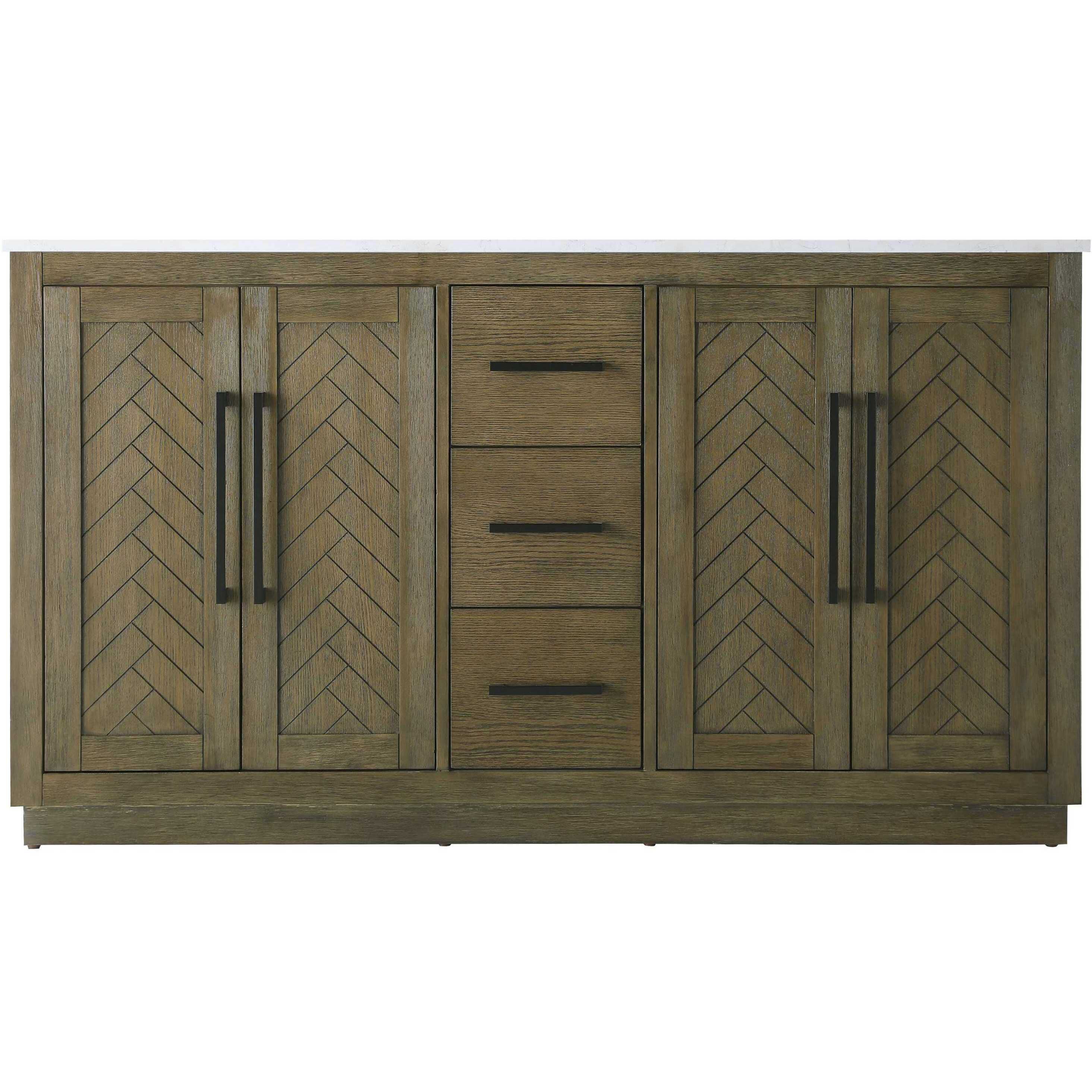 Chase 60 X 34 inch Hazel Oak Bathroom Vanity Cabinet