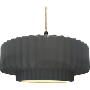 Radiance LED 16.25 inch Gloss Grey and Matte Black Pendant Ceiling Light