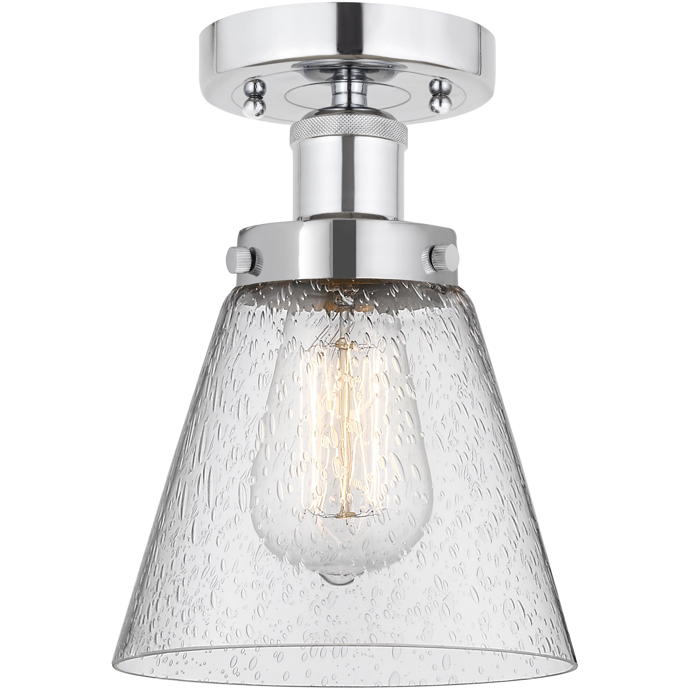 Cone 1 Light 6.5 inch Polished Chrome Semi-Flush Mount Ceiling Light