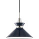 Kiki 1 Light 14 inch Polished Nickel Pendant Ceiling Light in Navy Metal