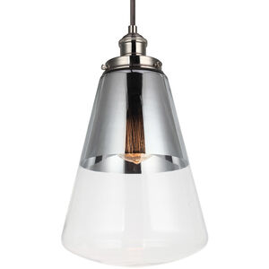 Sean Lavin Waveform 1 Light 9.75 inch Polished Nickel Pendant Ceiling Light in Silver Vacuum Plated Glass